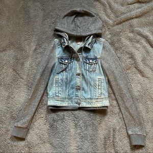 American Eagle Denim Sweatshirt Jacket EUC